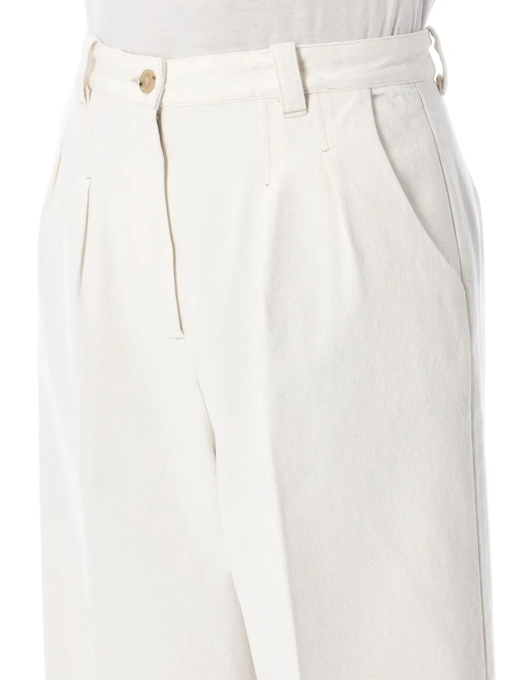 High-Waisted Pleated Wide-Leg Trousers