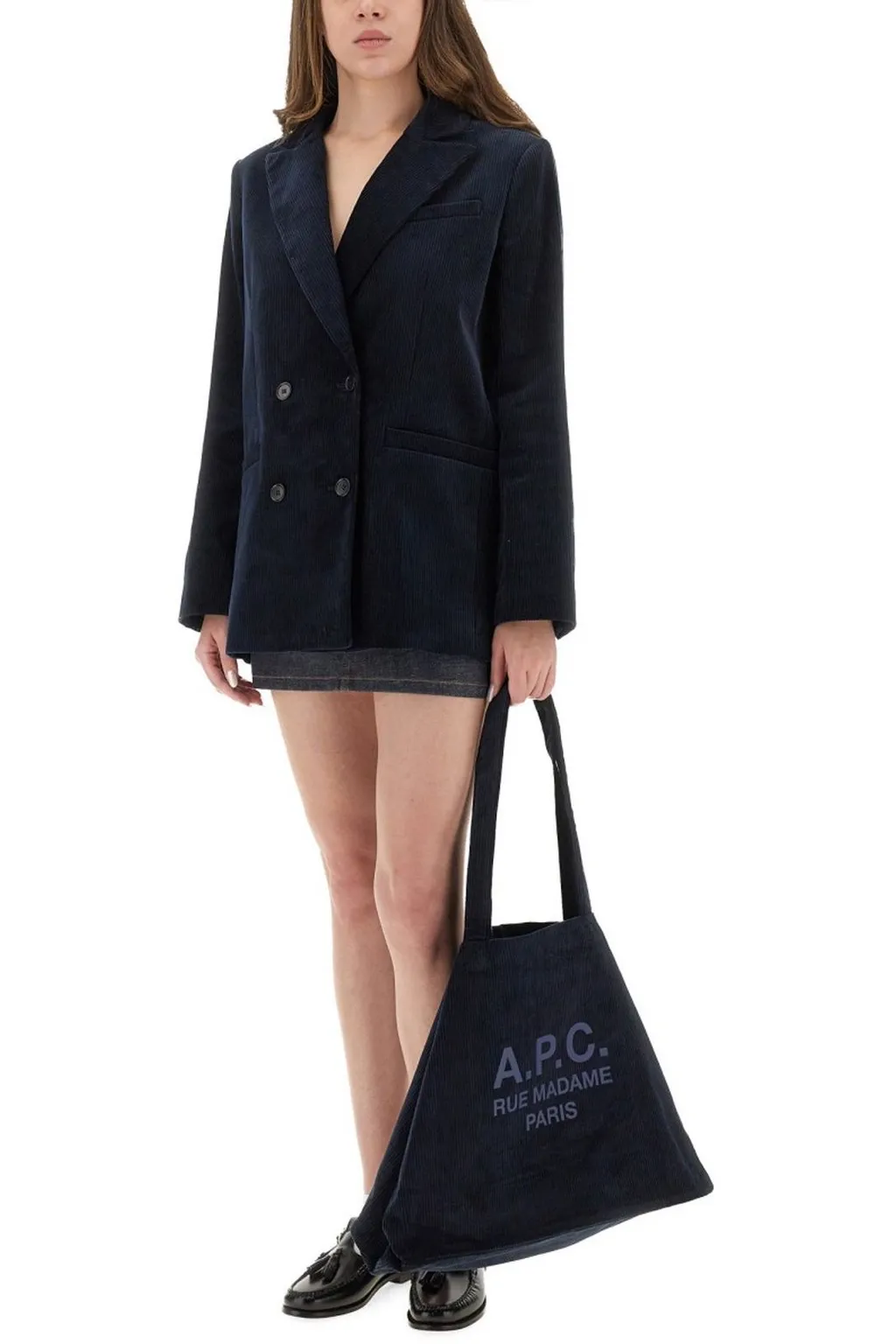 Double-Breasted Corduroy Blazer