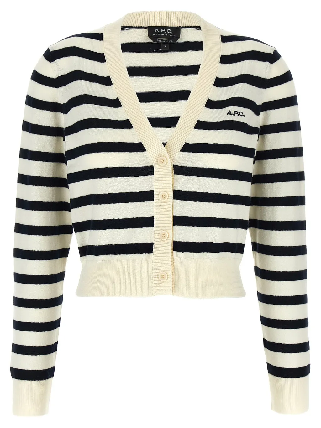 Striped V-Neck Cardigan