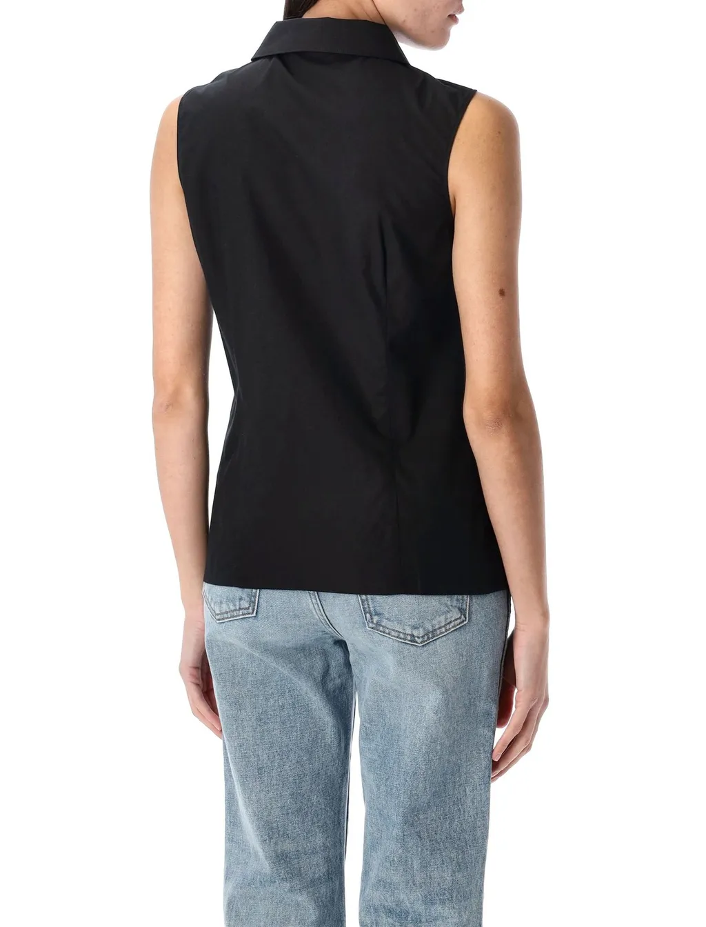 Sleeveless Pleated Shirt