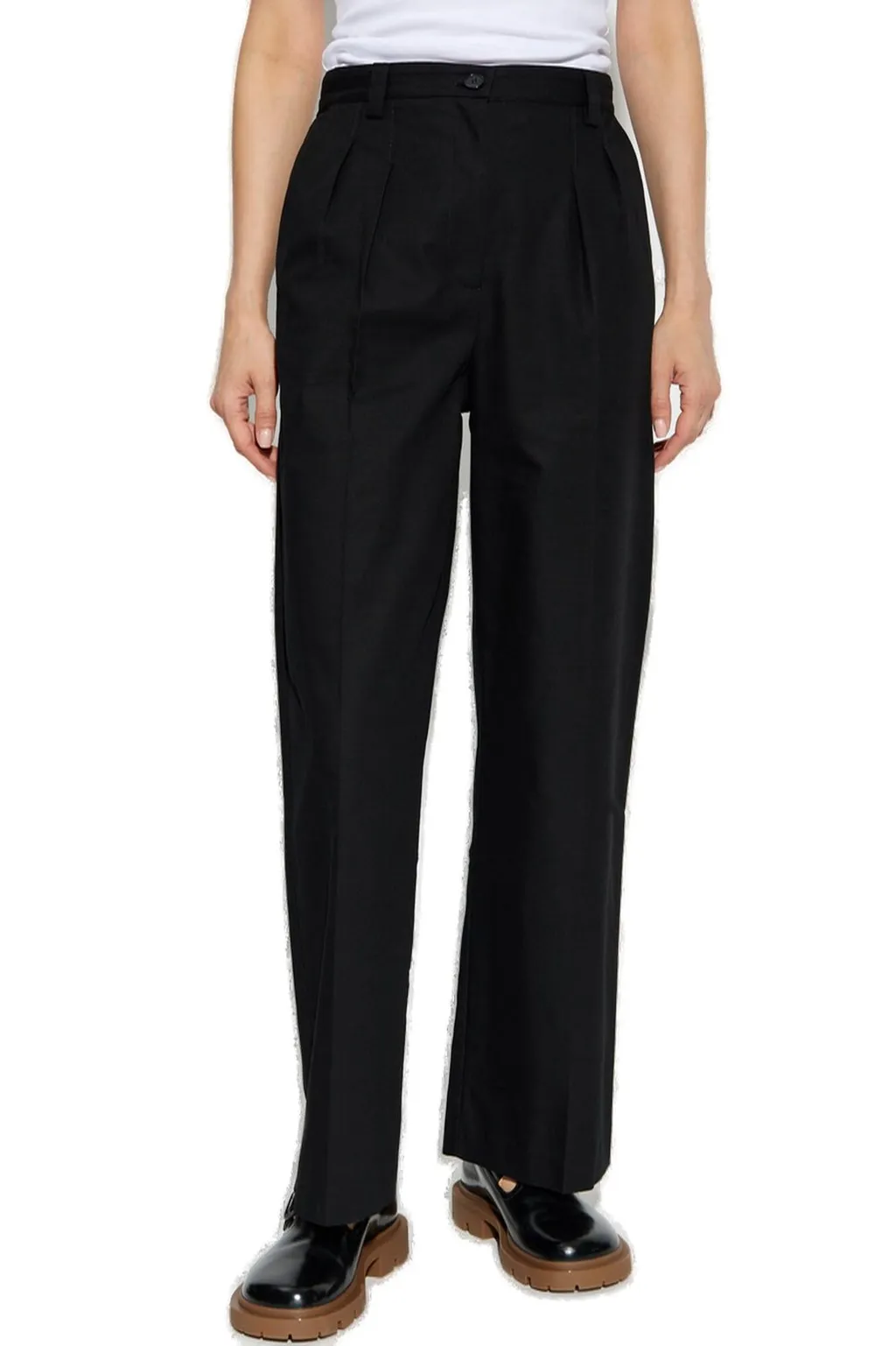 Pleated Wide-Leg Trousers