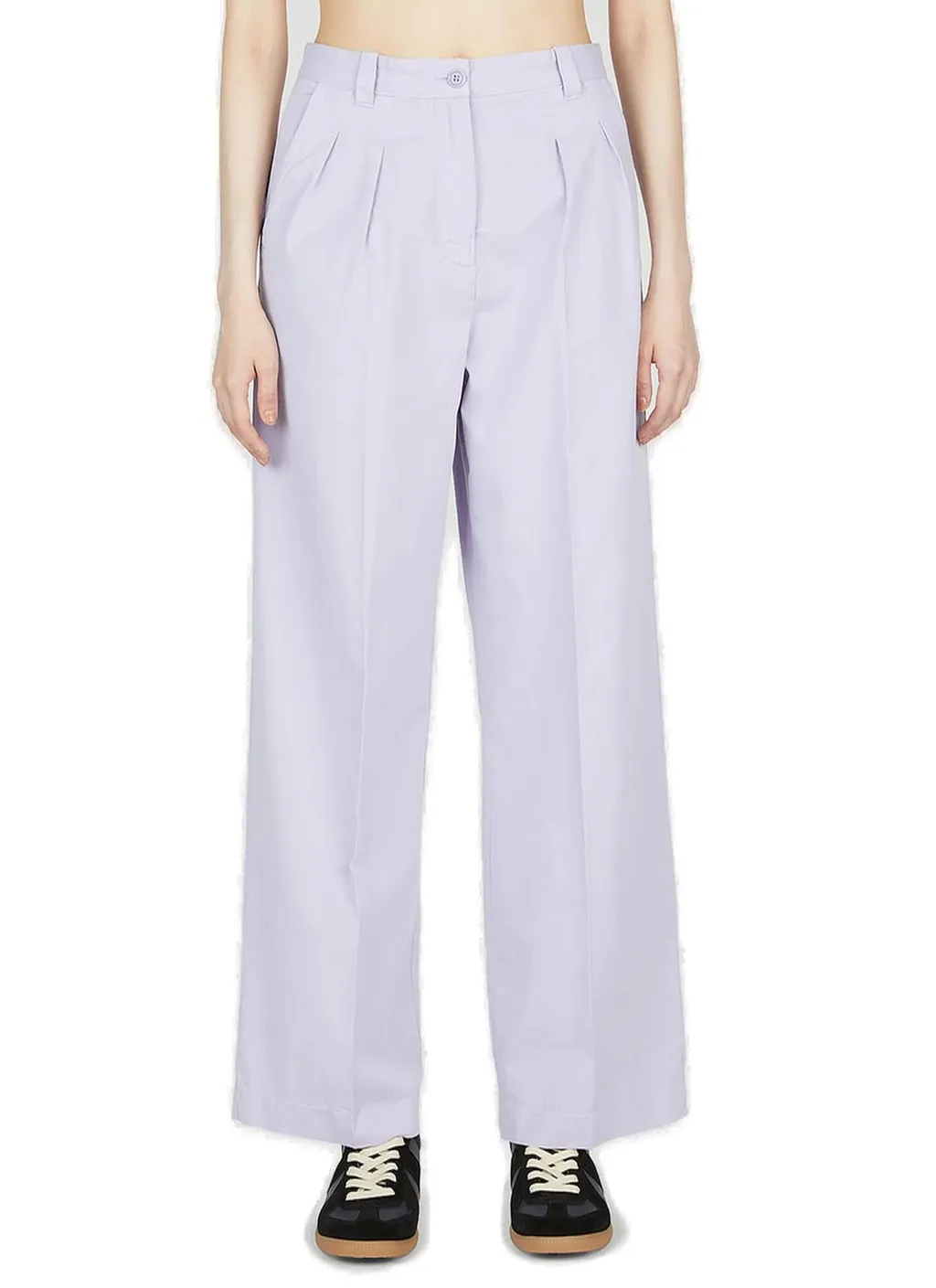 Wide-Leg Pleated Trousers