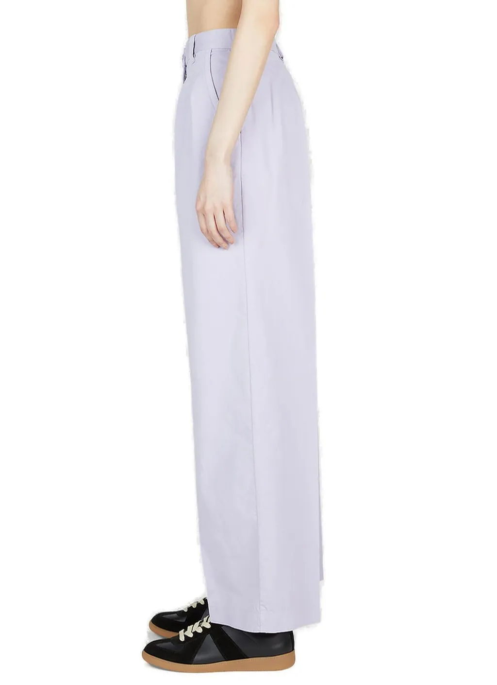 Wide-Leg Pleated Trousers