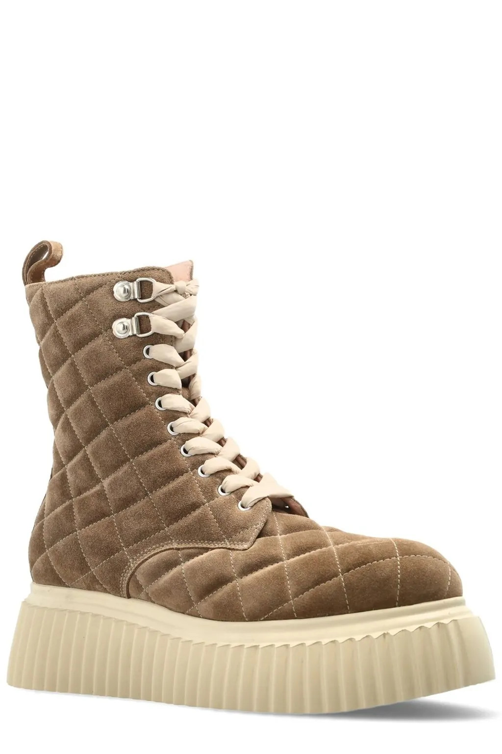 Quilted Lace-Up Boots
