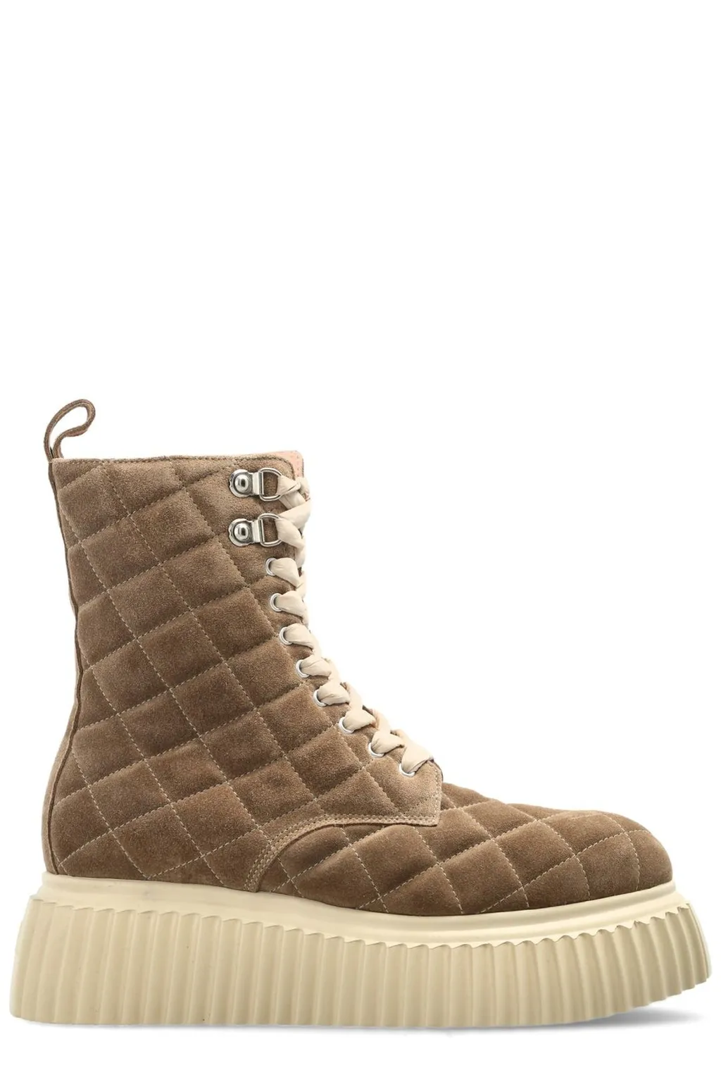 Quilted Lace-Up Boots