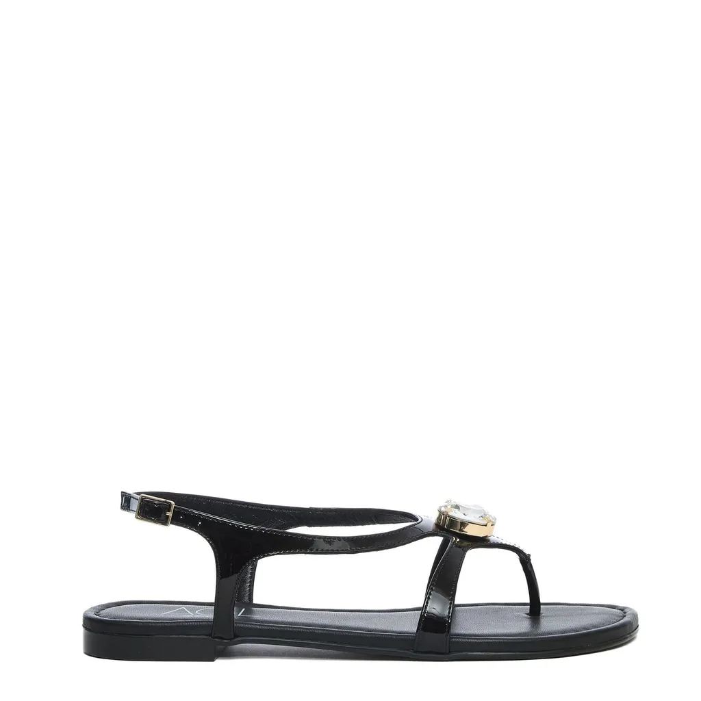 Flat Sandals With Gemstone Embellishment