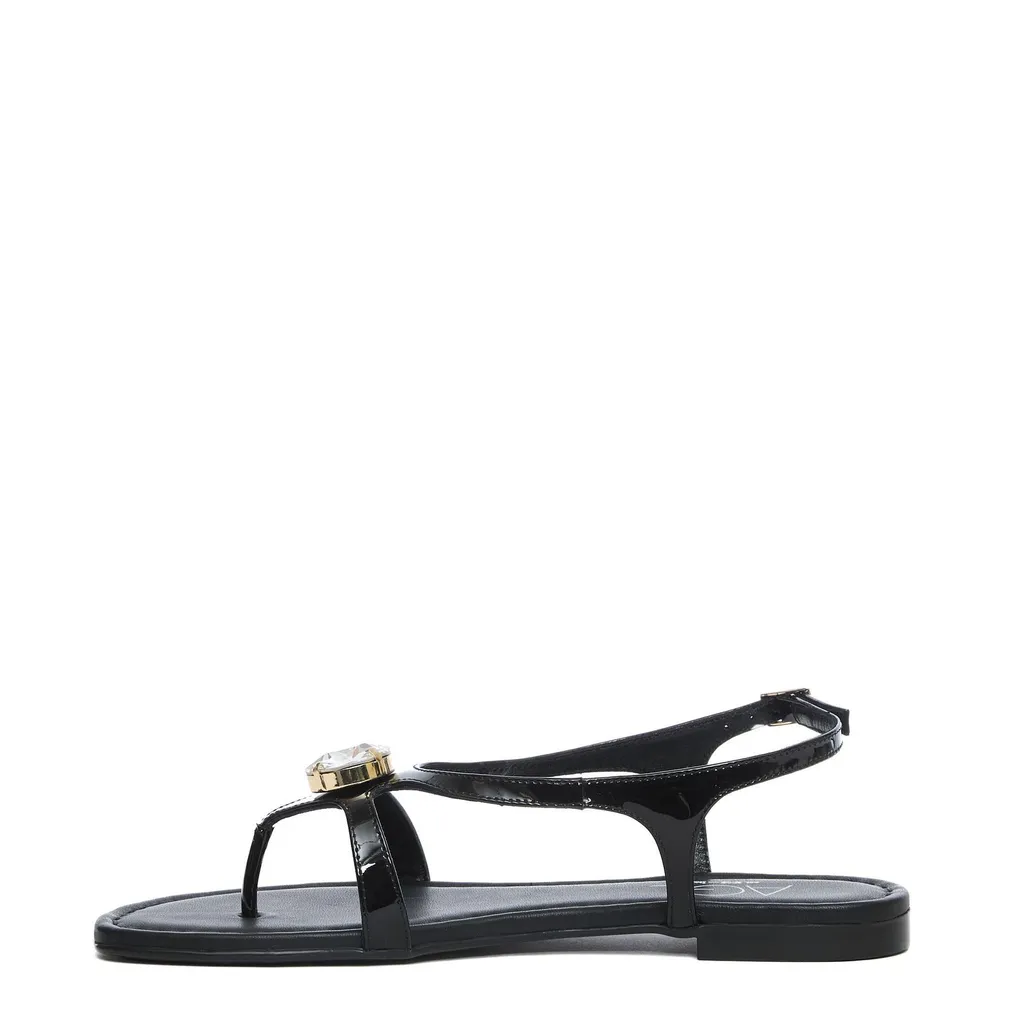 Flat Sandals With Gemstone Embellishment