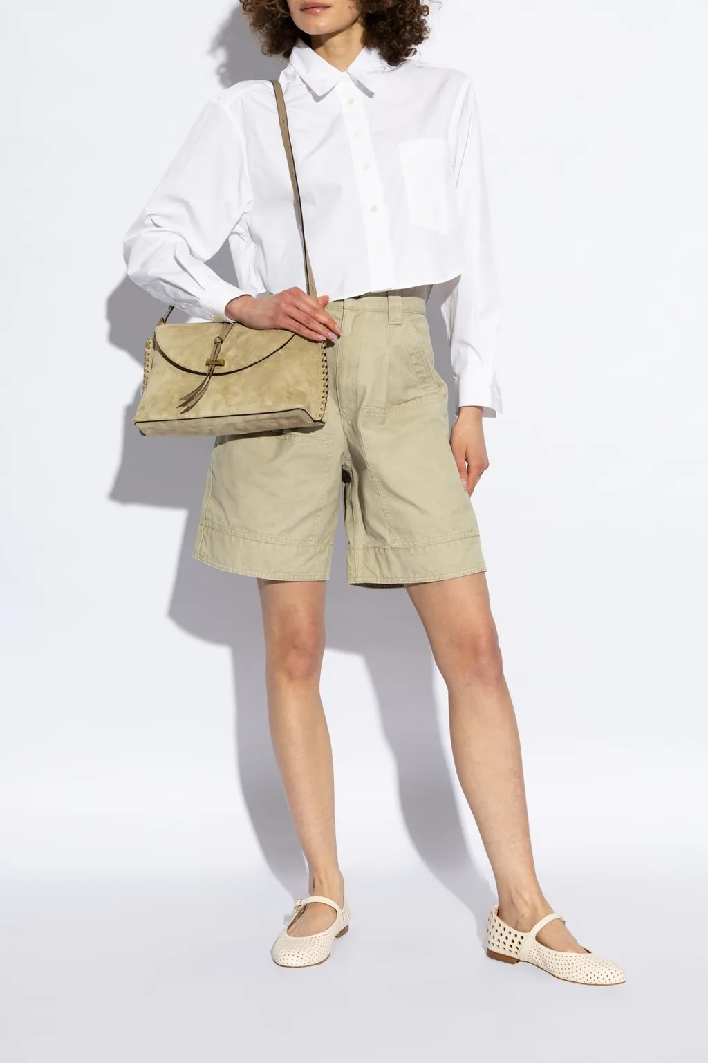 Mary Jane Flats With Perforated Detailing