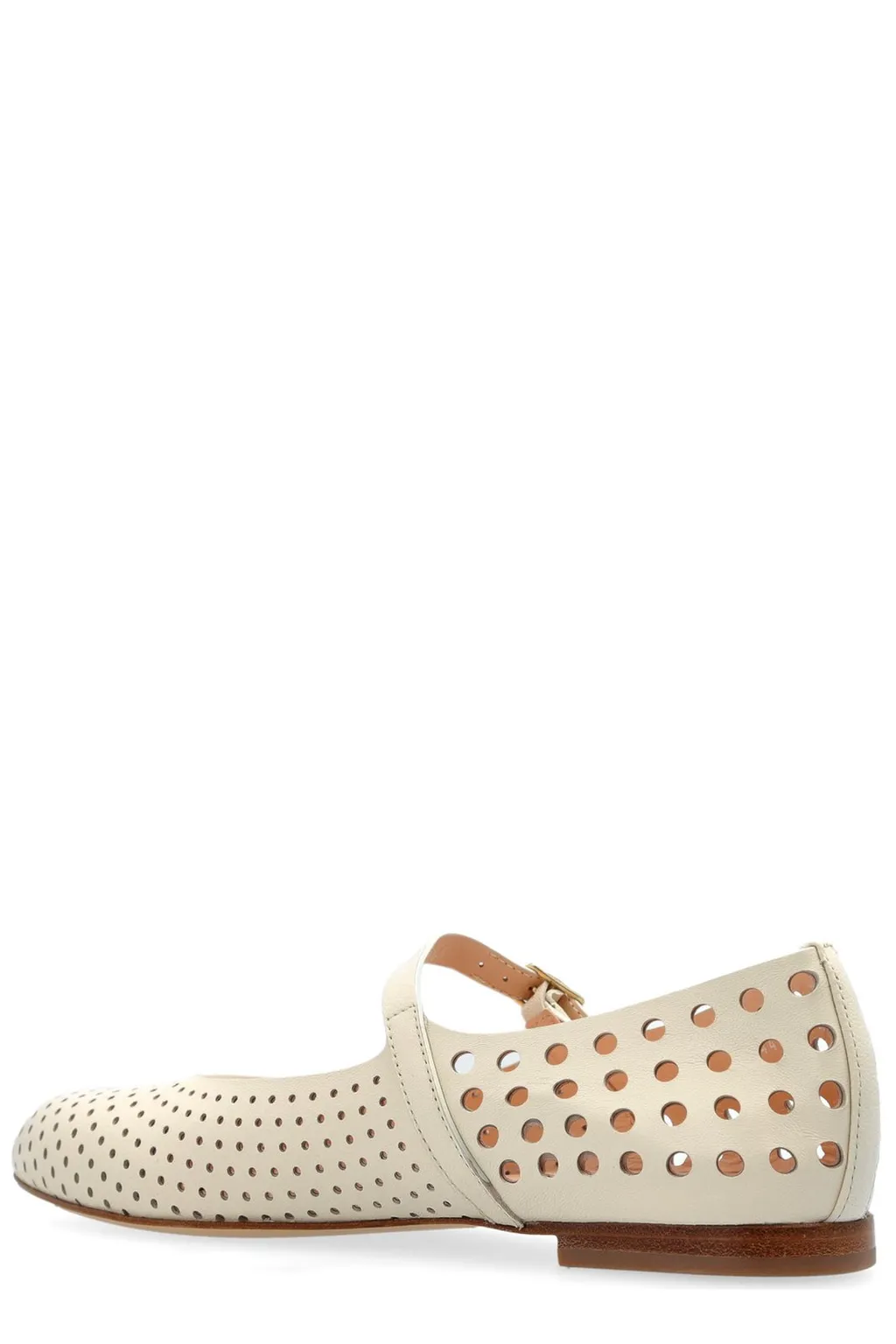 Mary Jane Flats With Perforated Detailing