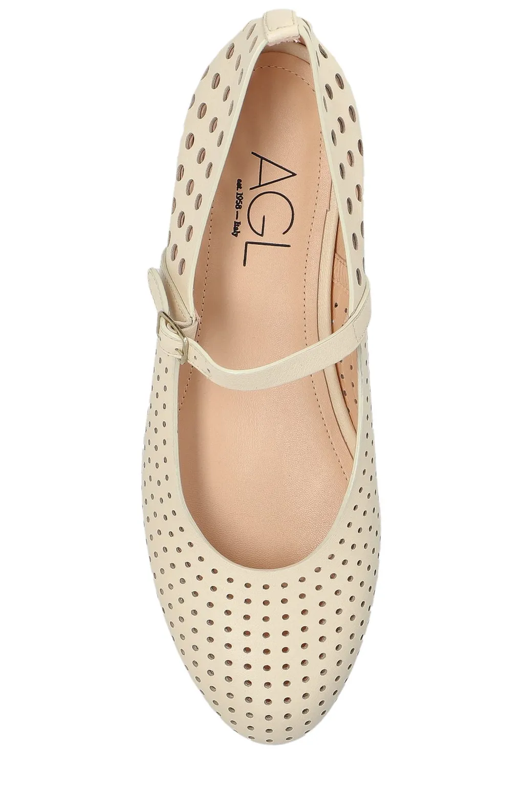 Mary Jane Flats With Perforated Detailing