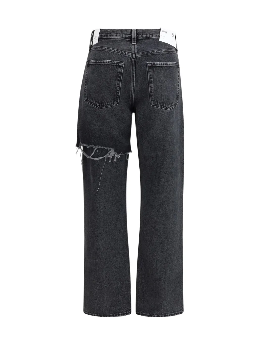 Distressed Wide-Leg Jeans