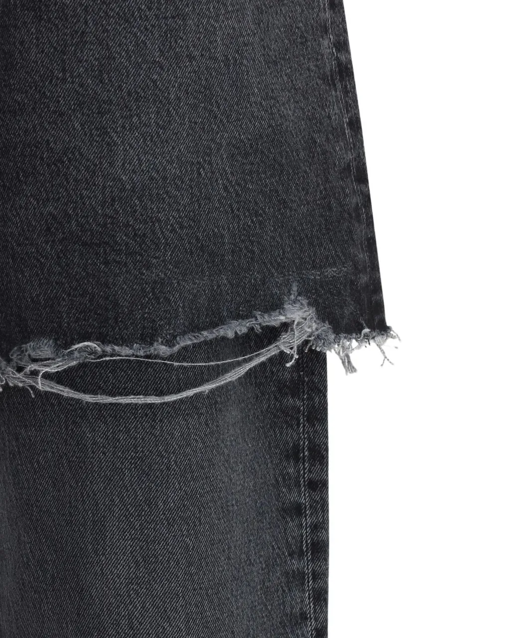 Distressed Wide-Leg Jeans