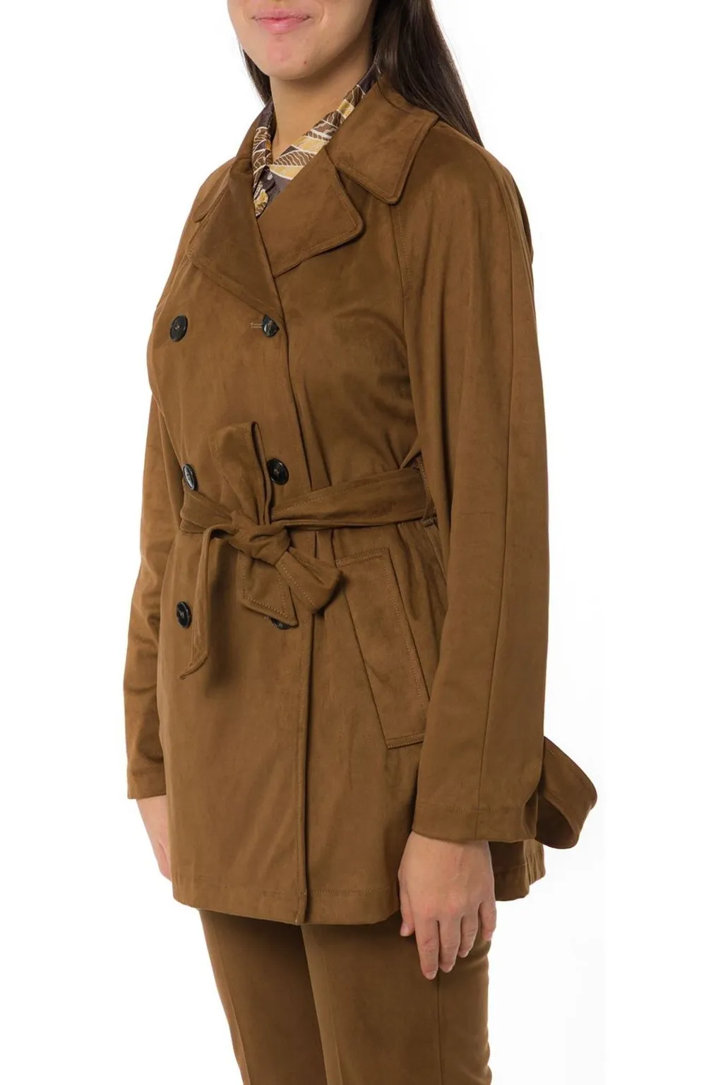 Double-Breasted Trench Coat With Belt