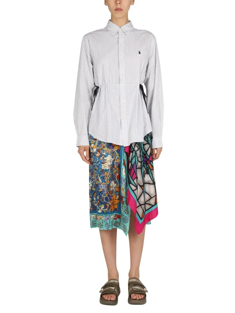 Button-Down Shirt With Drawstring Waist