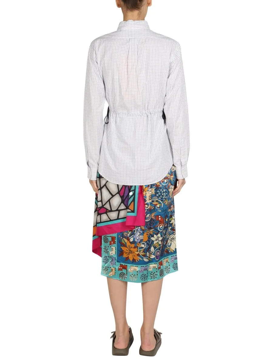 Button-Down Shirt With Drawstring Waist