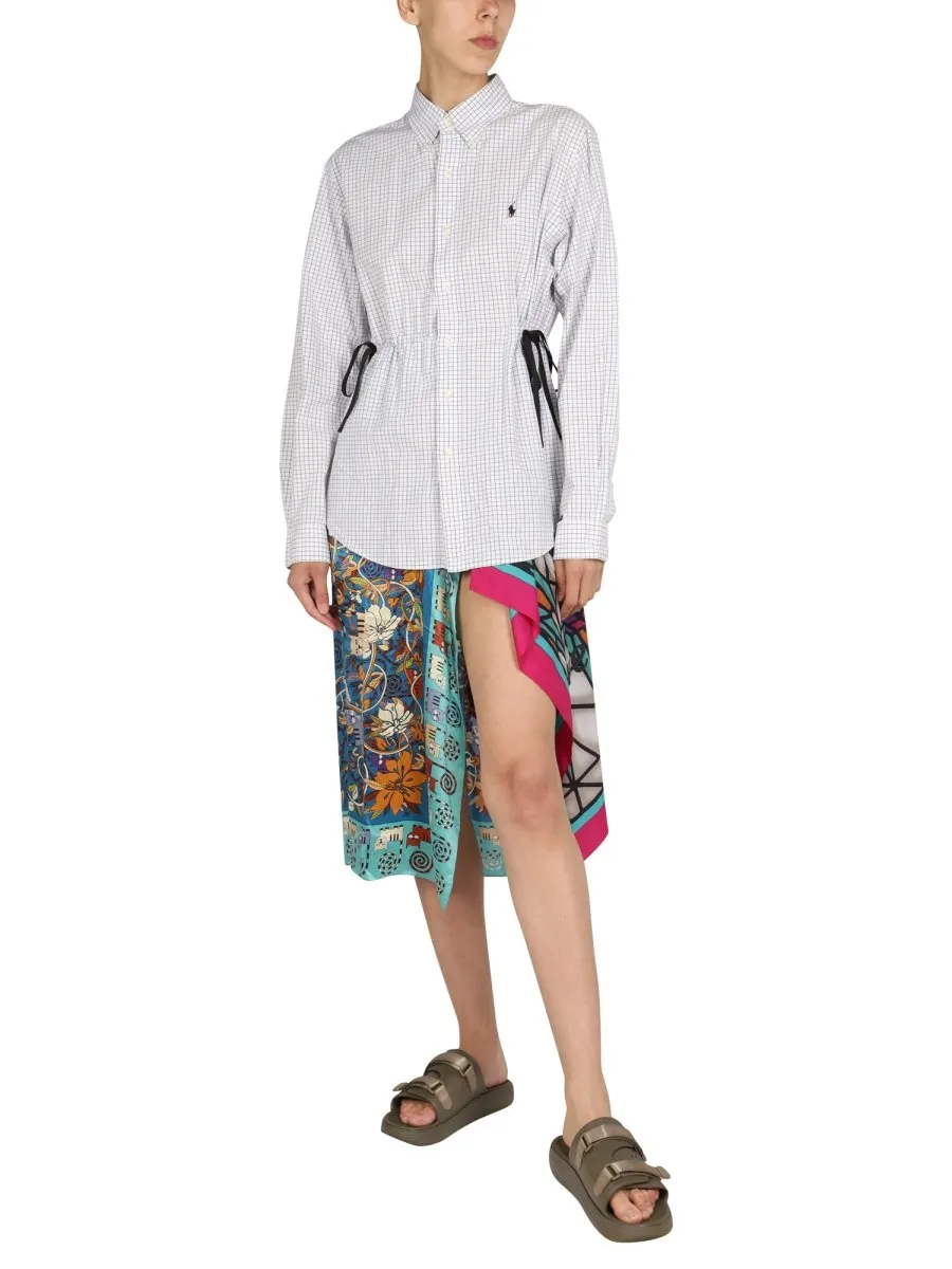 Button-Down Shirt With Drawstring Waist
