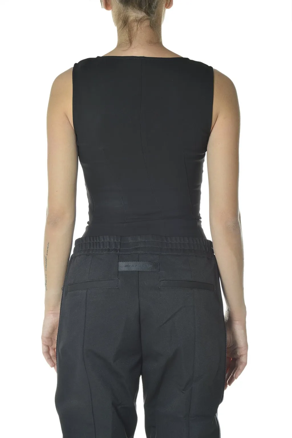 Sleeveless Square Neck Top With Chain Detail