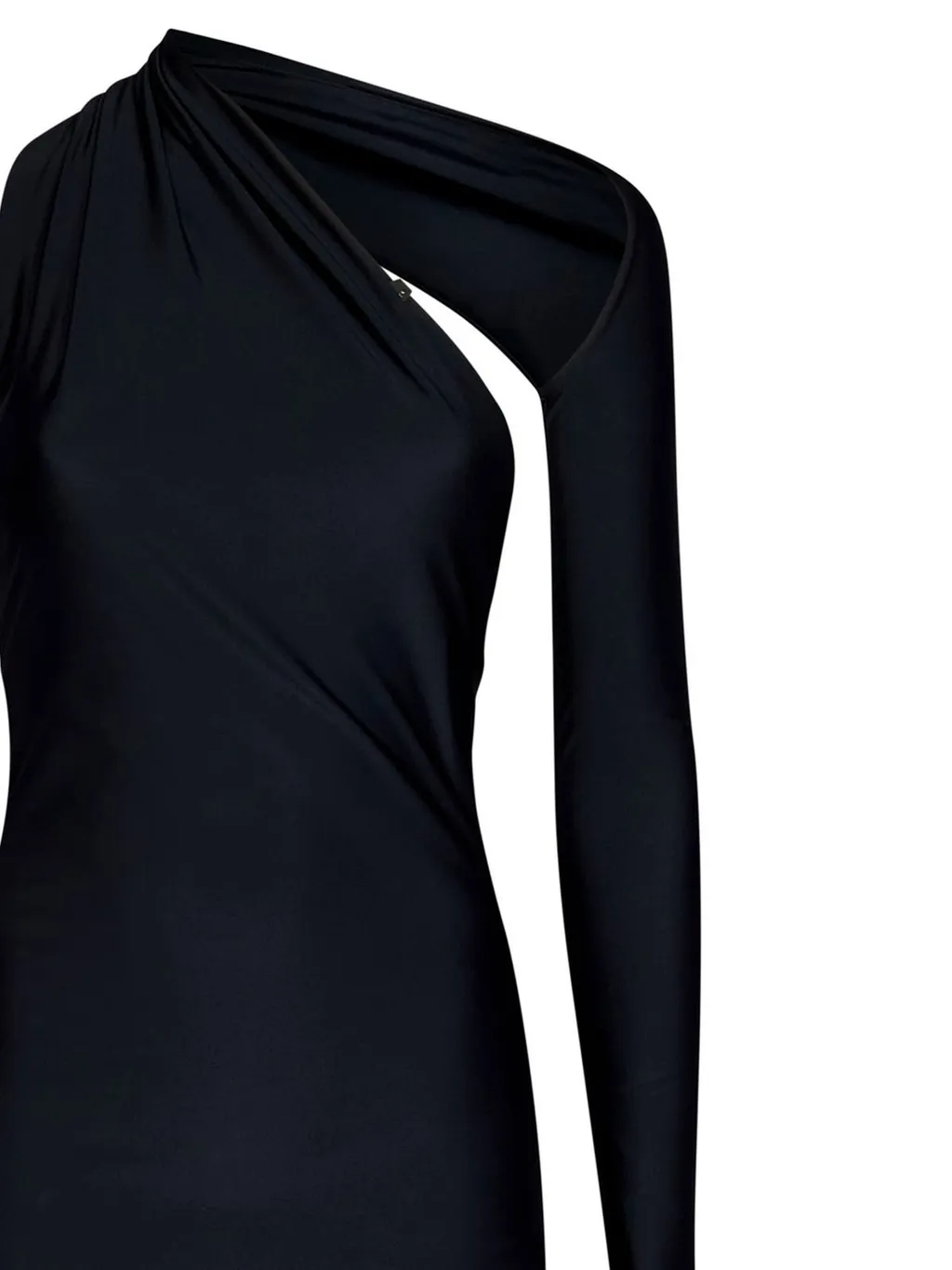 One-Shoulder Draped Mini Dress