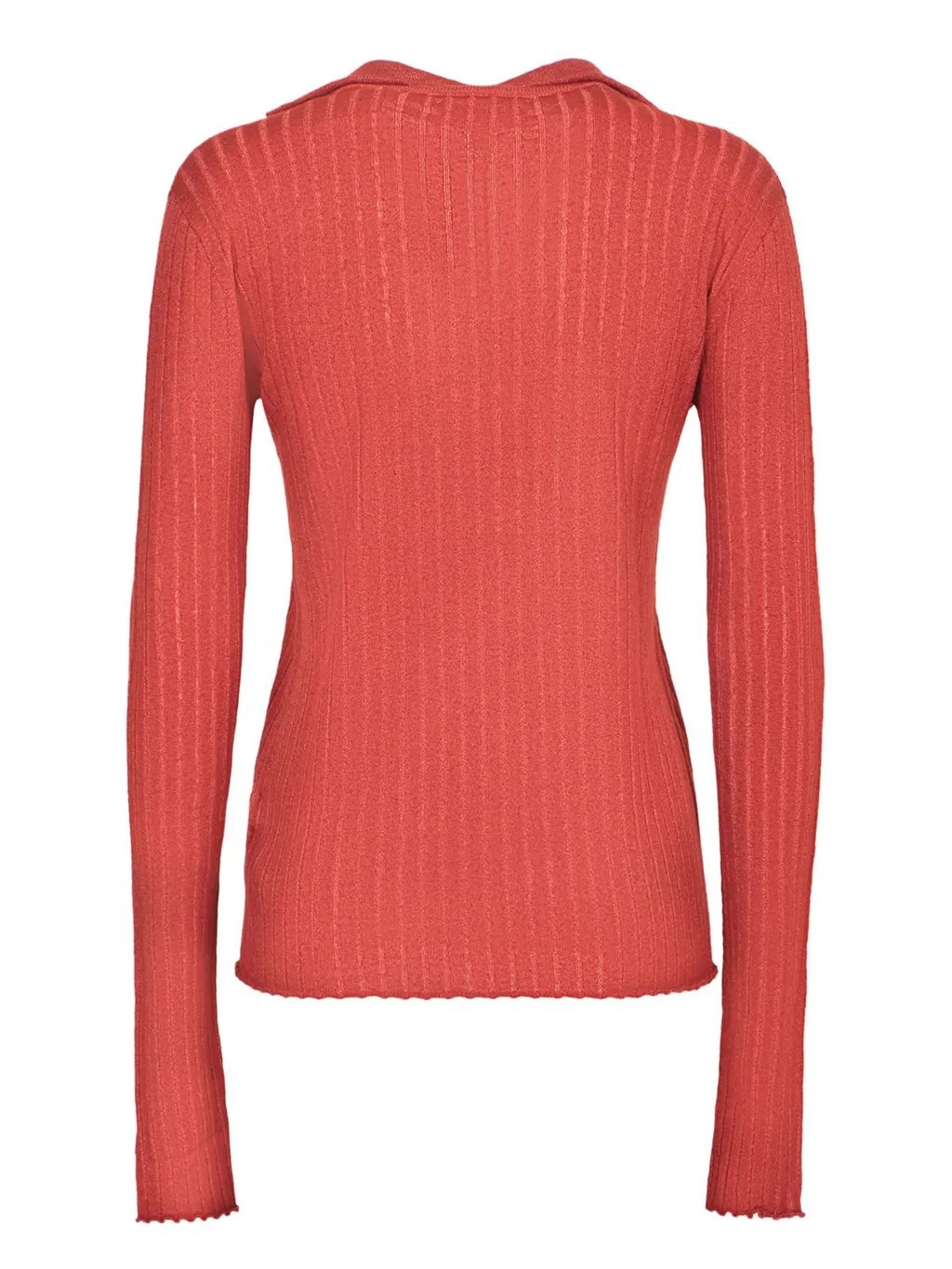 Ribbed Knit Polo Shirt