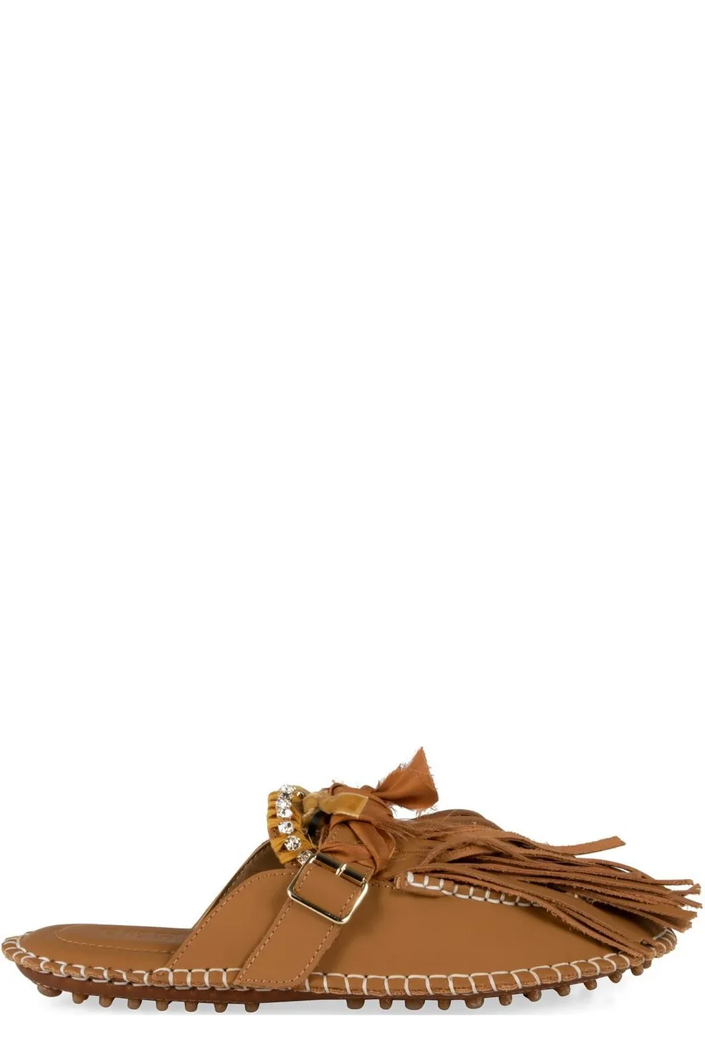 Mules With Tassel And Jewel Detail