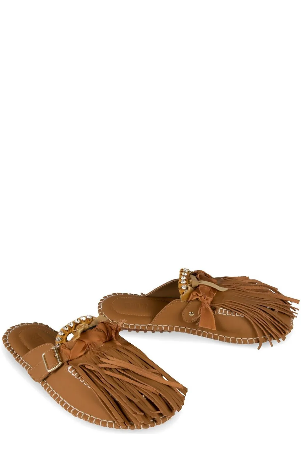 Mules With Tassel And Jewel Detail