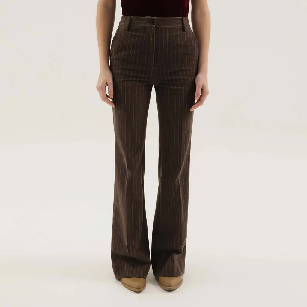 Pinstripe Flare Trousers