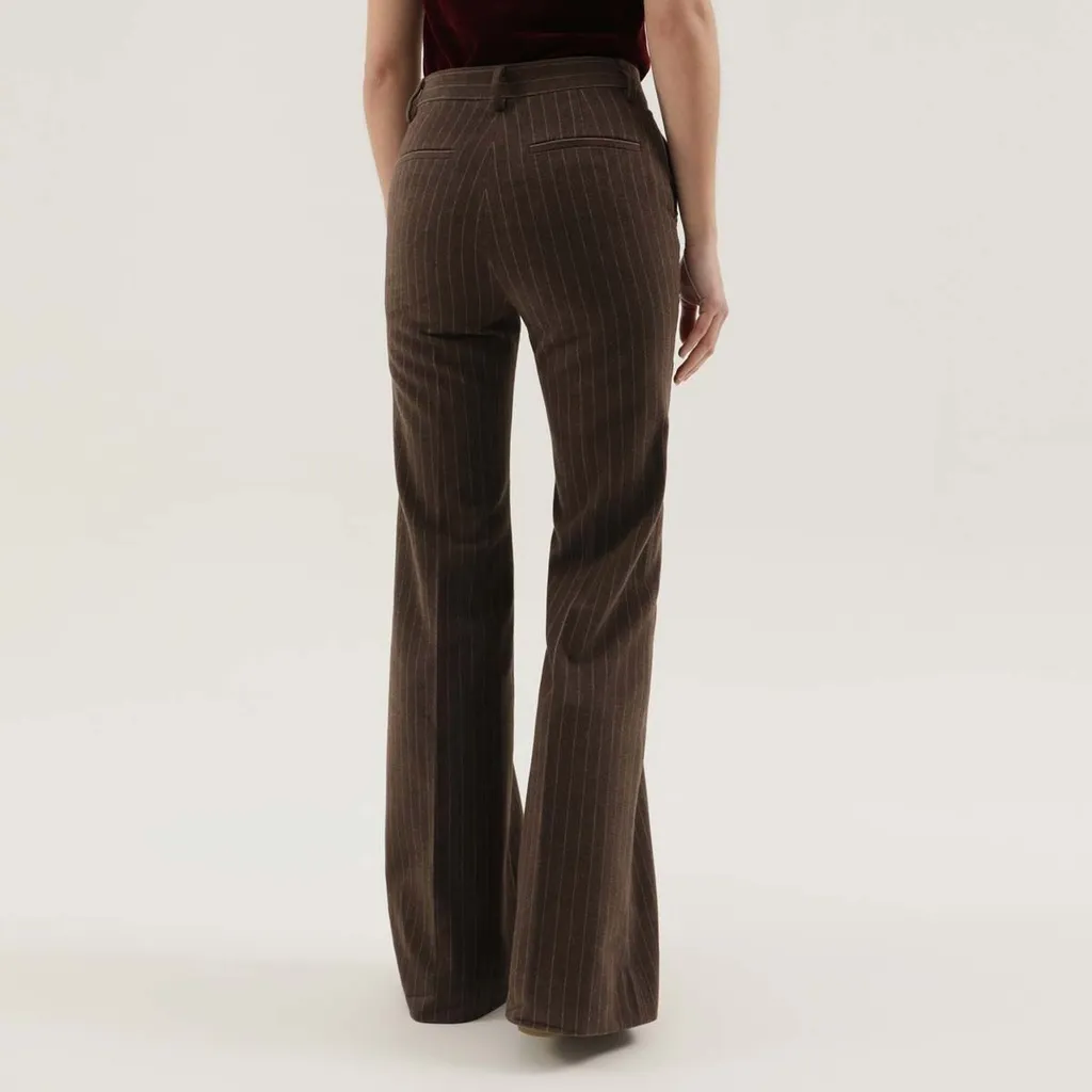 Pinstripe Flare Trousers