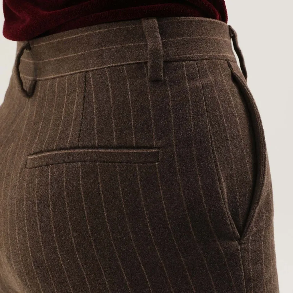 Pinstripe Flare Trousers