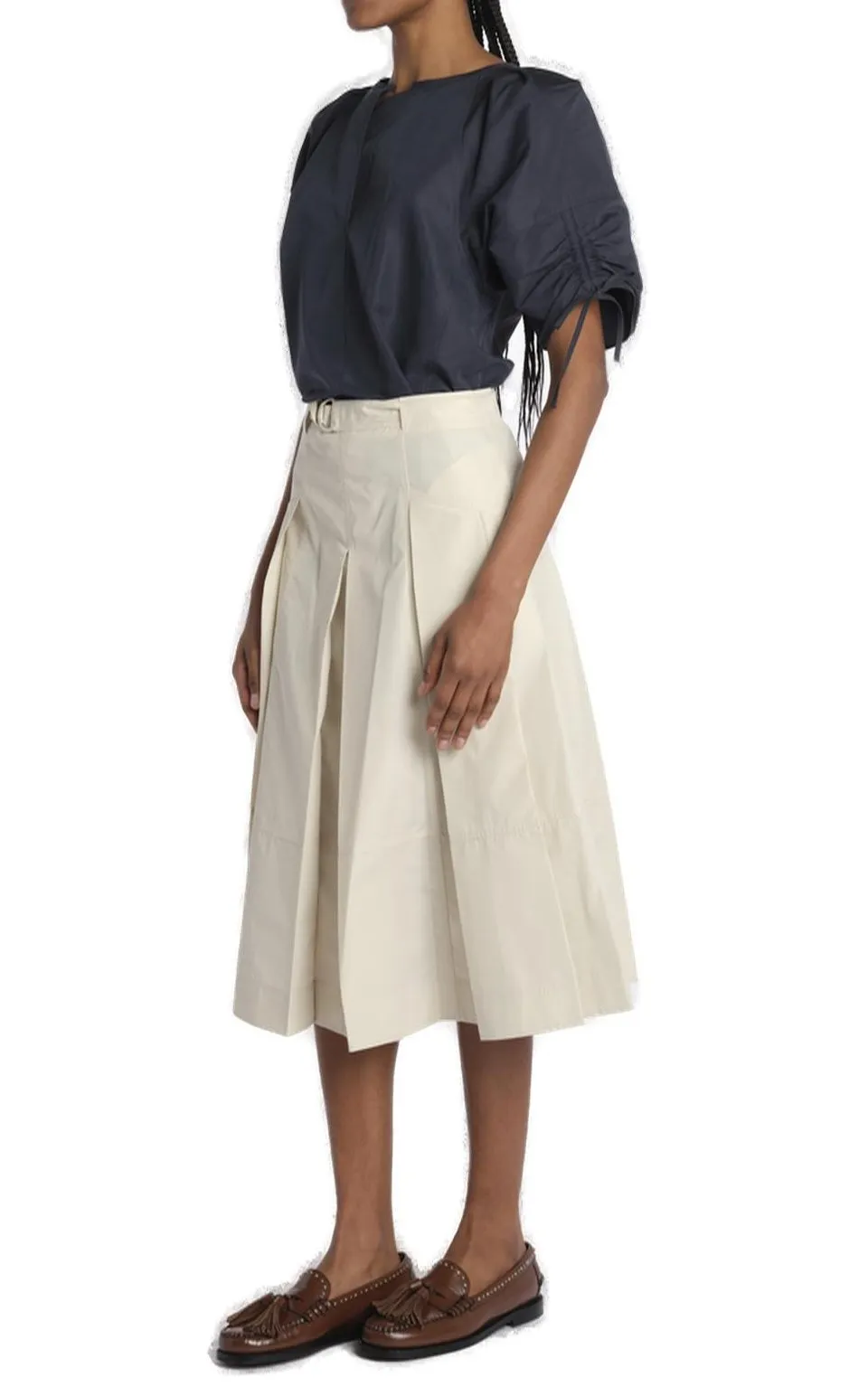 Pleated Midi Skirt