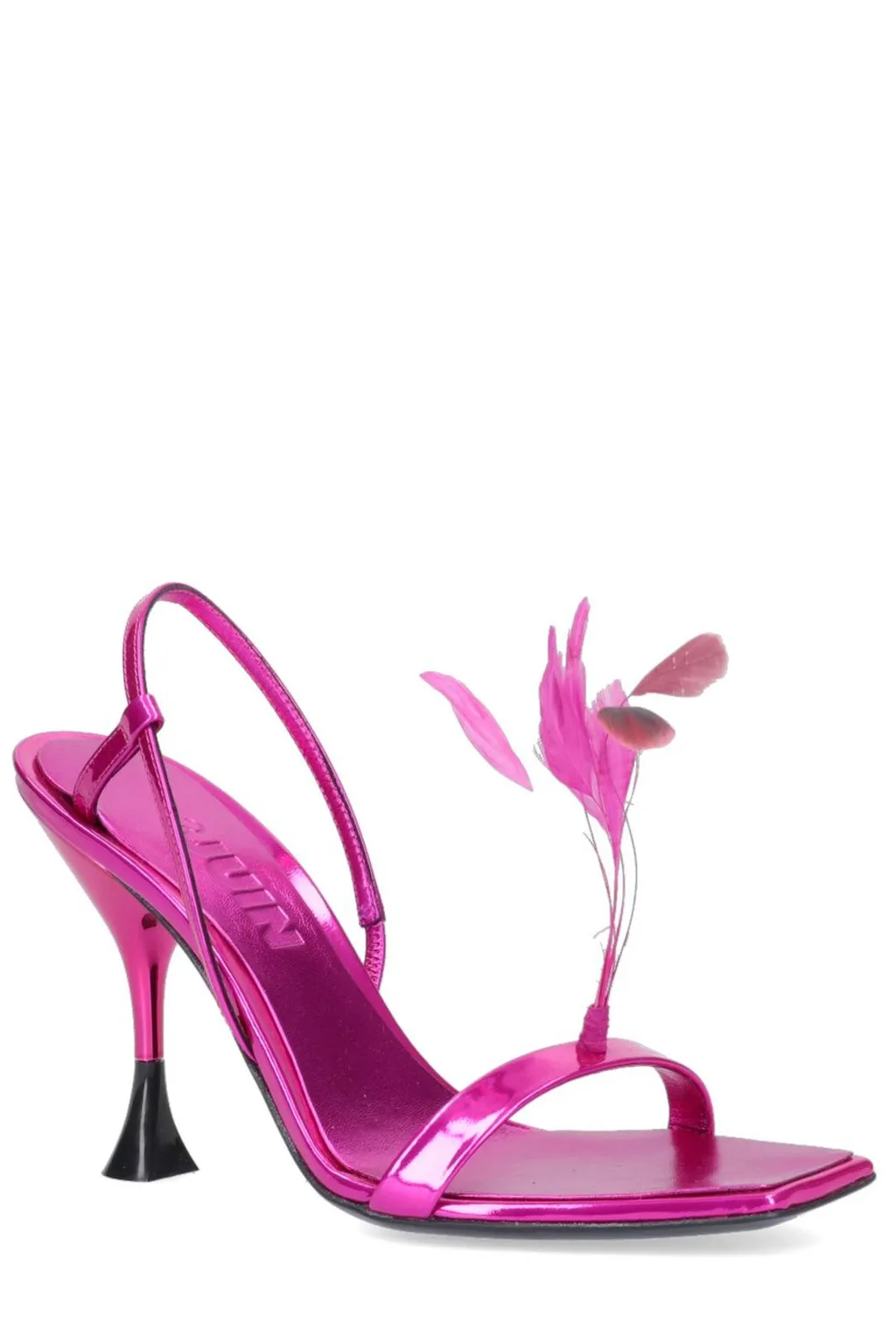 Feather-Trimmed Sandals