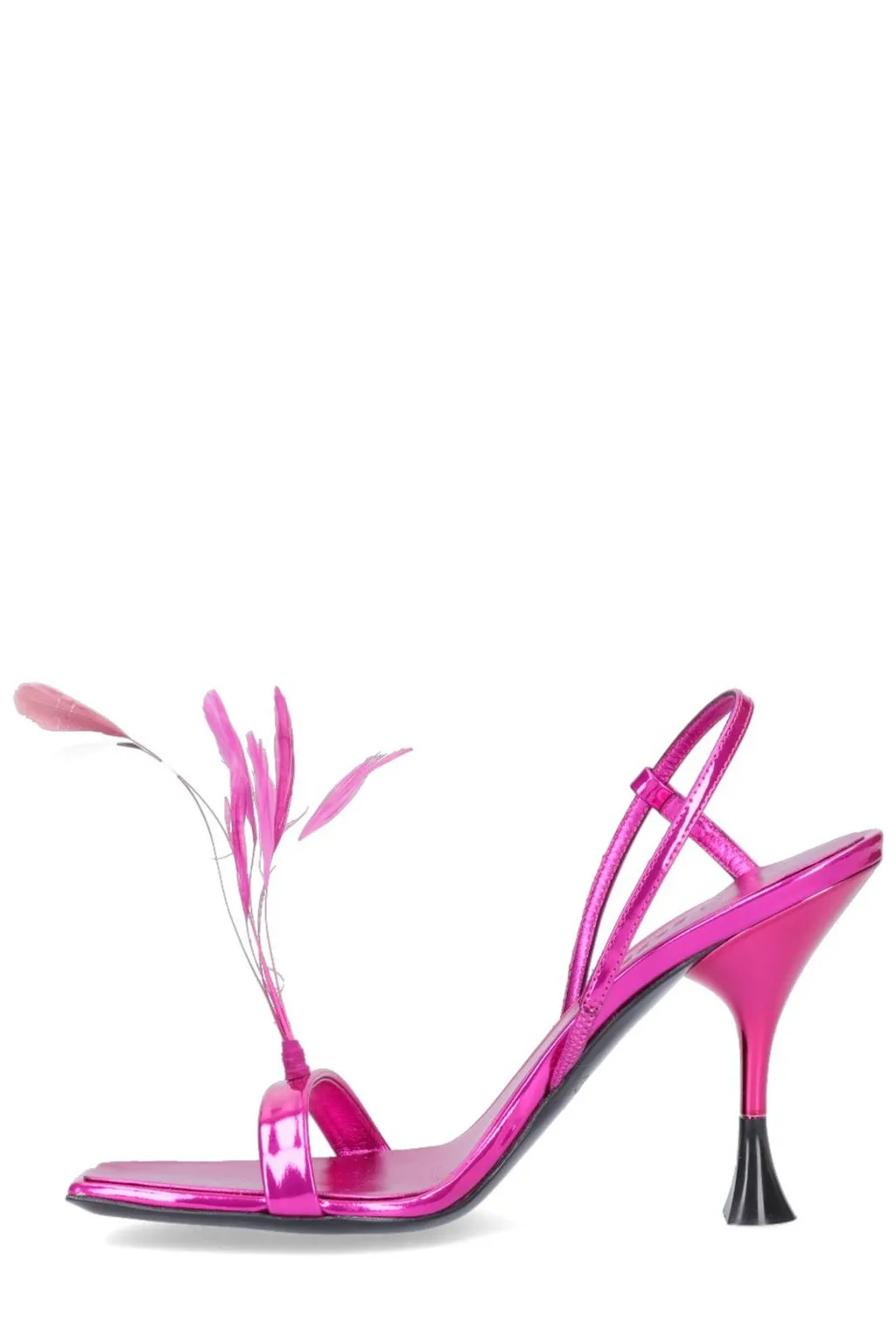 Feather-Trimmed Sandals