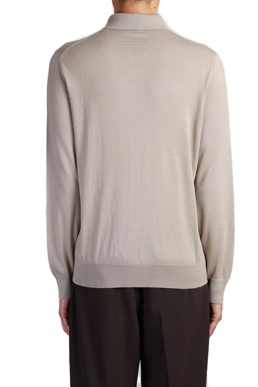 Long-Sleeve Knit Polo Shirt