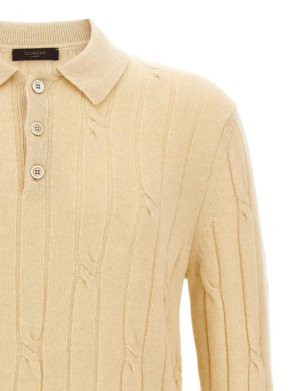 Cable Knit Polo Sweater