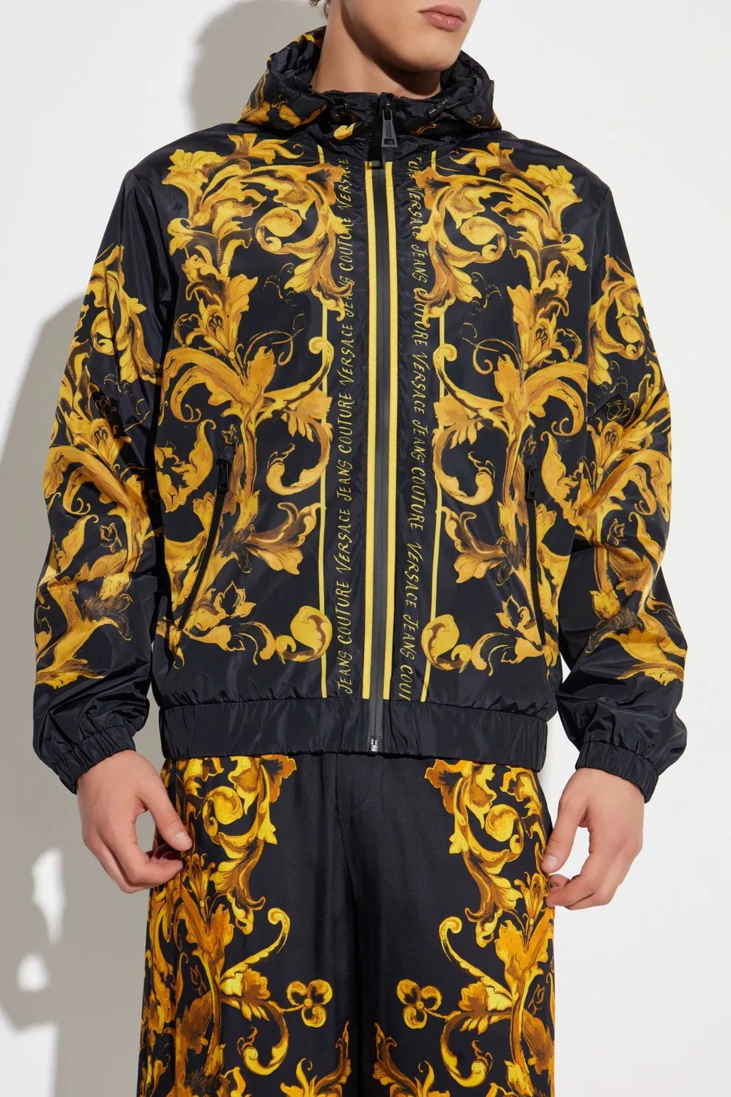 Baroque Print Hooded Jacket