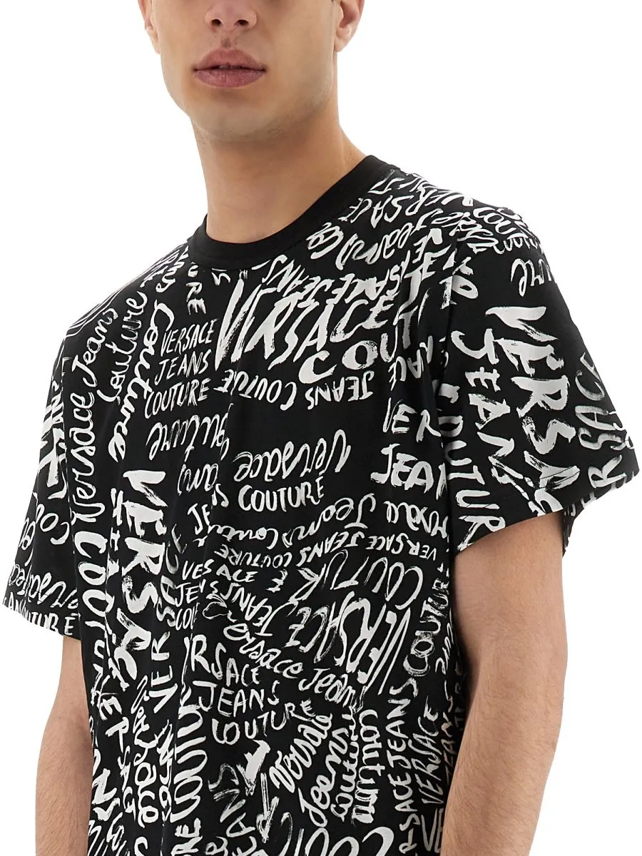 T-Shirt With All-Over Logo Print
