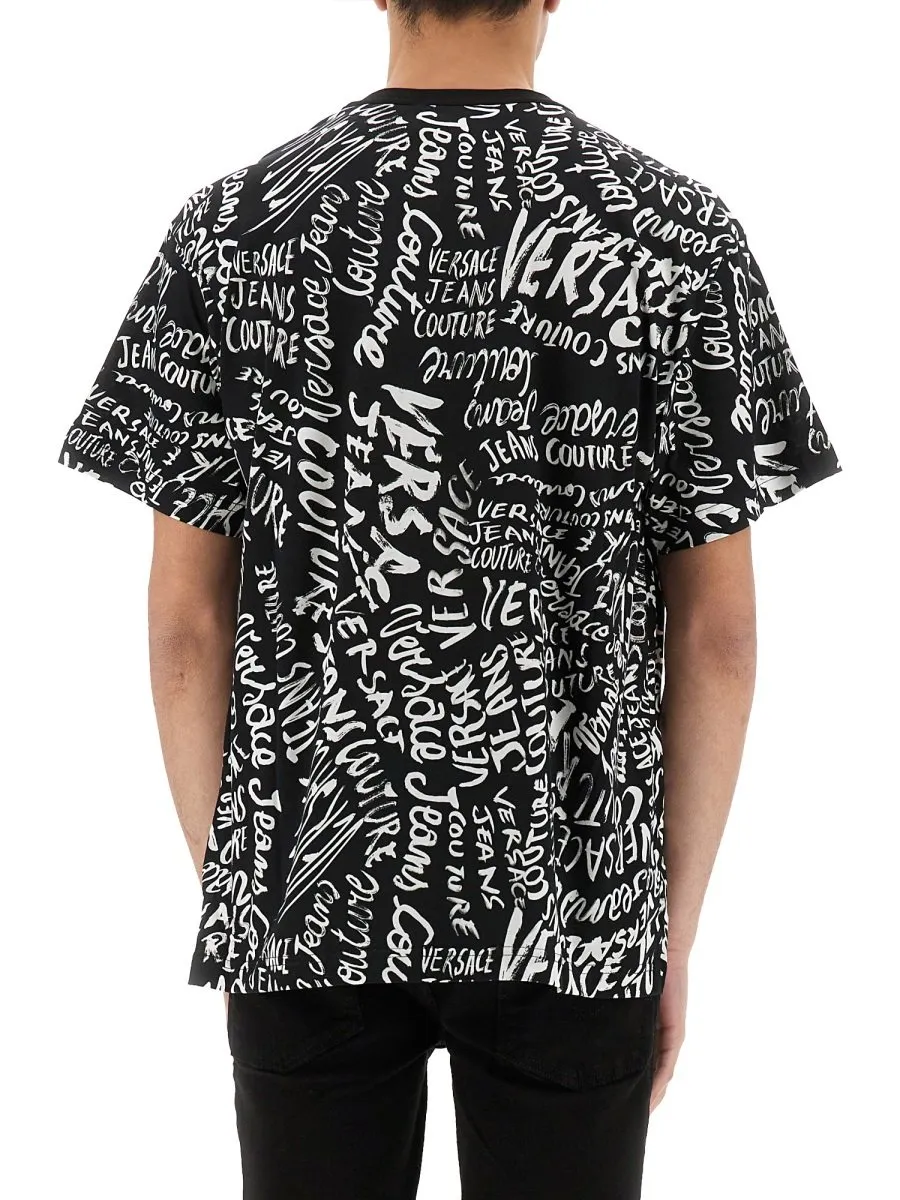 T-Shirt With All-Over Logo Print