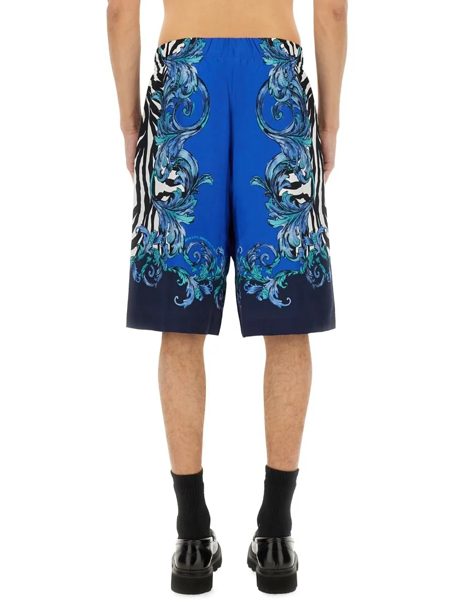 Baroque Print Silk Shorts