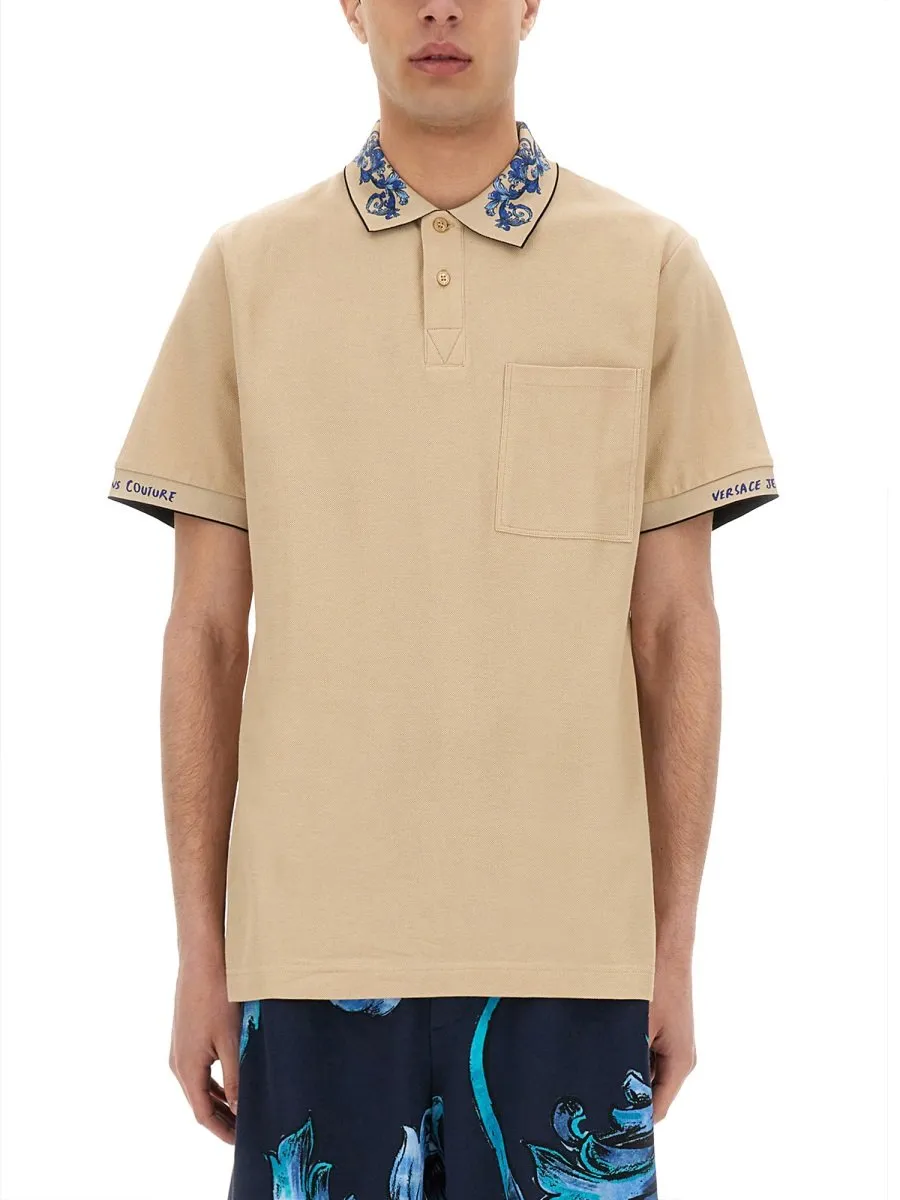 Logo Print Cotton Polo Shirt