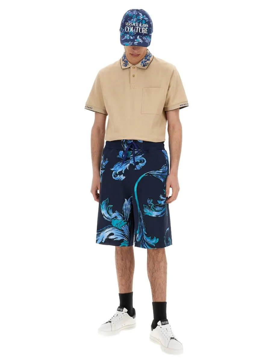 Logo Print Cotton Polo Shirt
