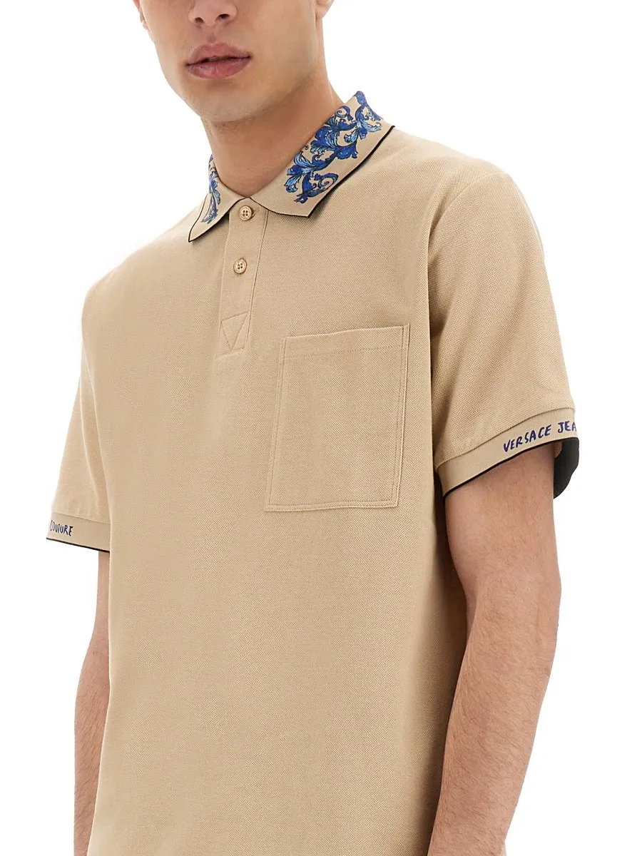 Logo Print Cotton Polo Shirt