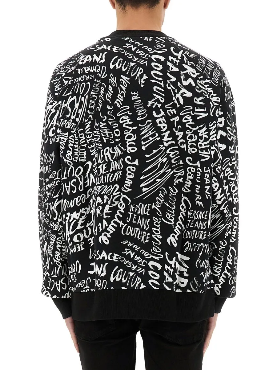 Sweatshirt With All-Over Logo Print