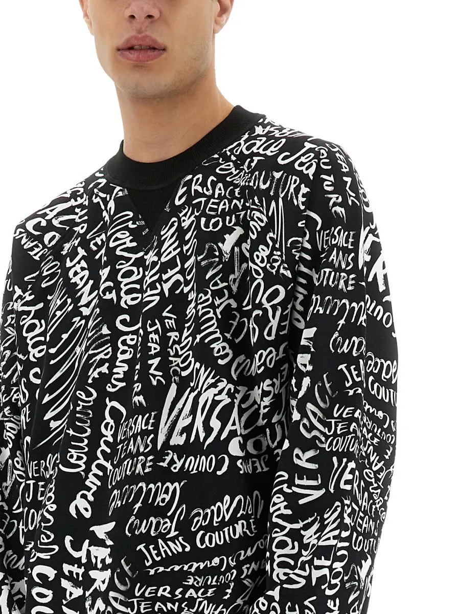 Sweatshirt With All-Over Logo Print