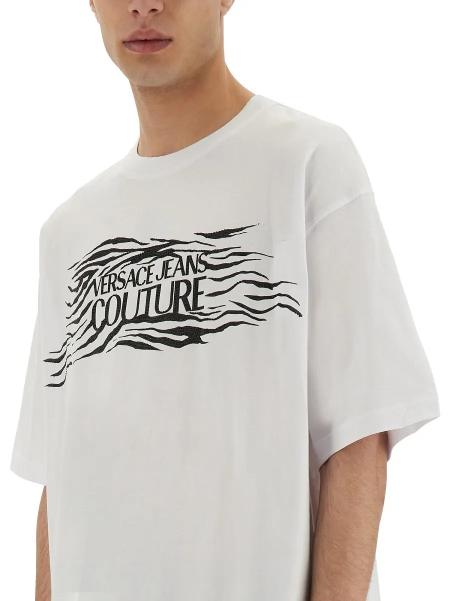 T-Shirt With Zebra Print Logo