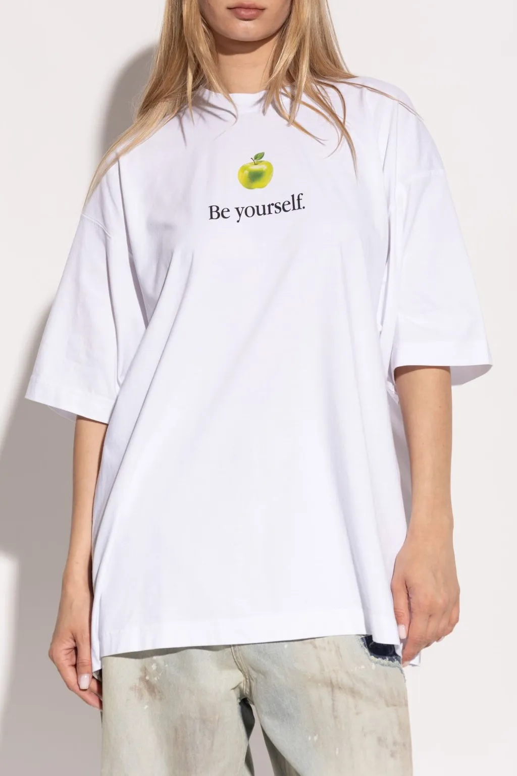 Oversized T-Shirt With Apple Print