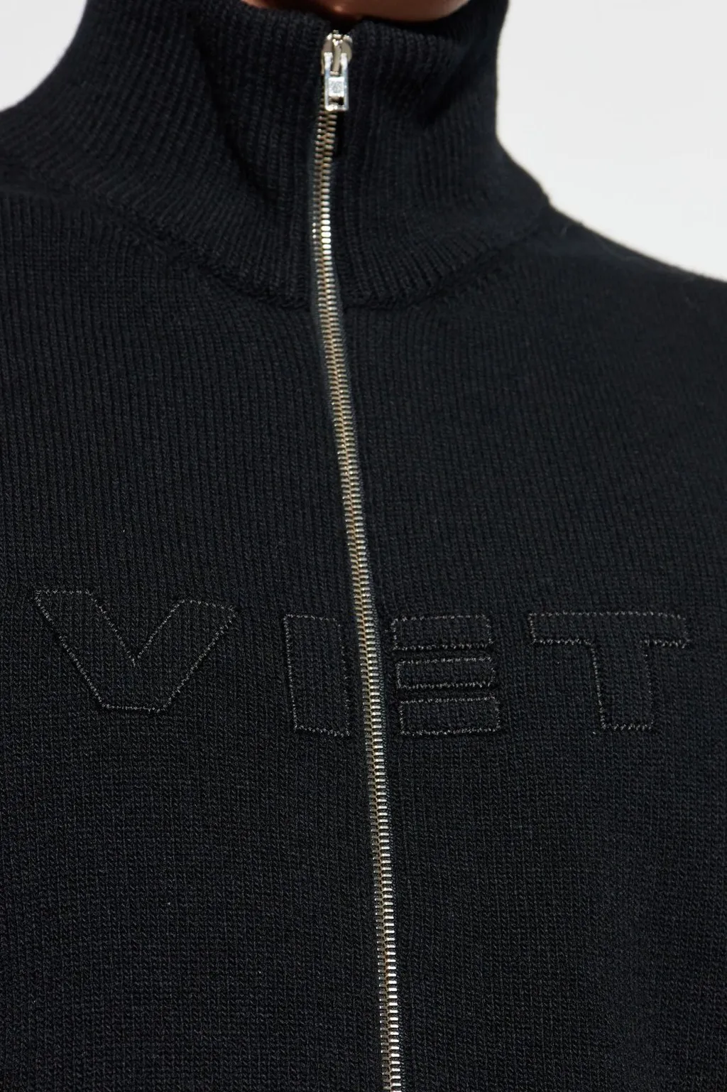 Zip-Up Knit Cardigan