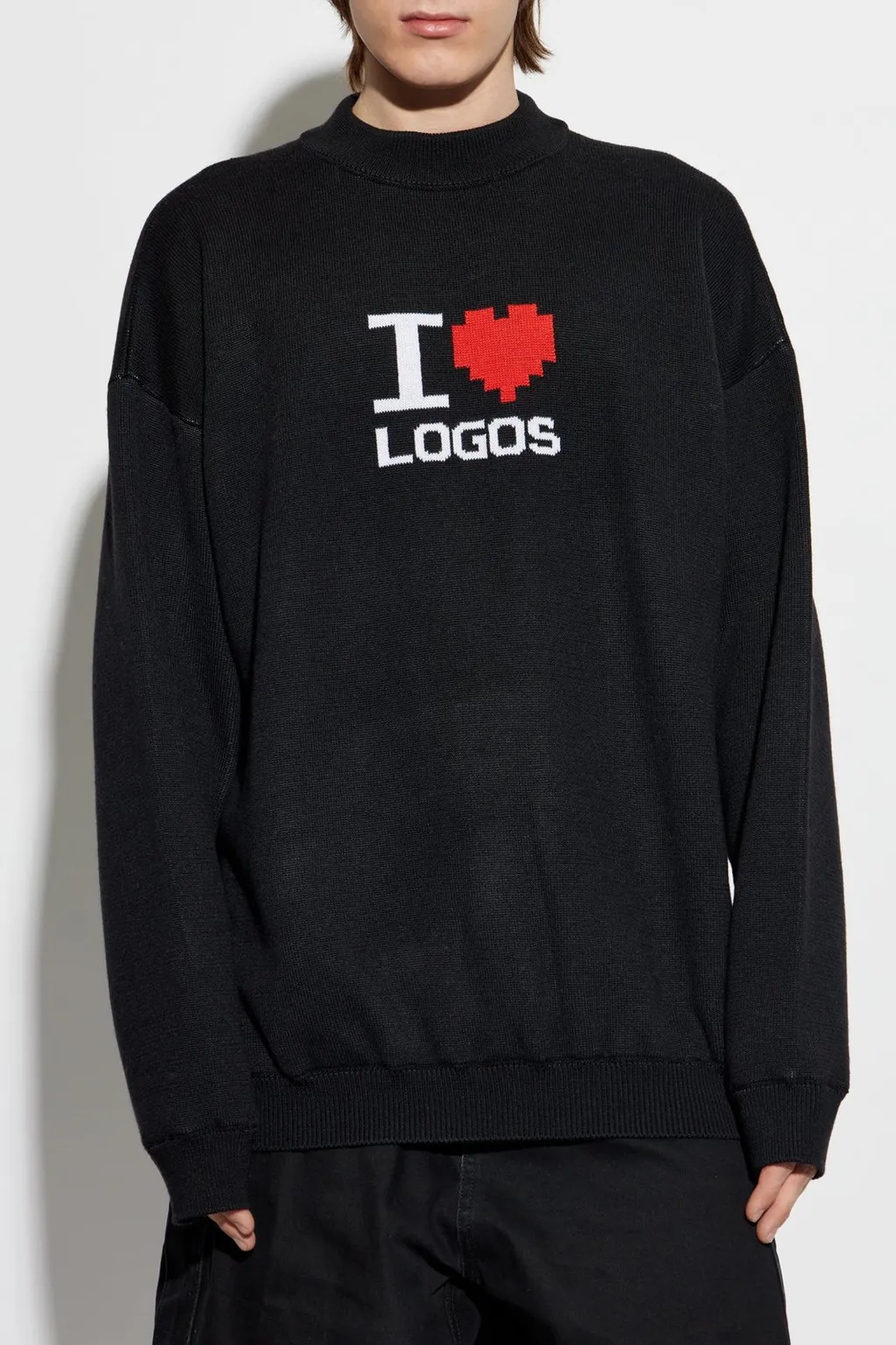 I Love Logos Mock Neck Sweatshirt