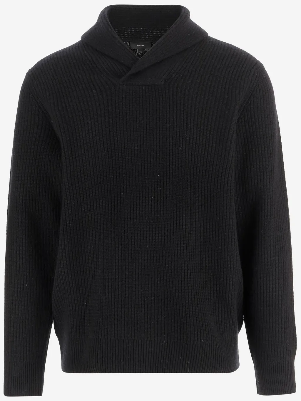 Shawl Collar Ribbed Knit Sweater