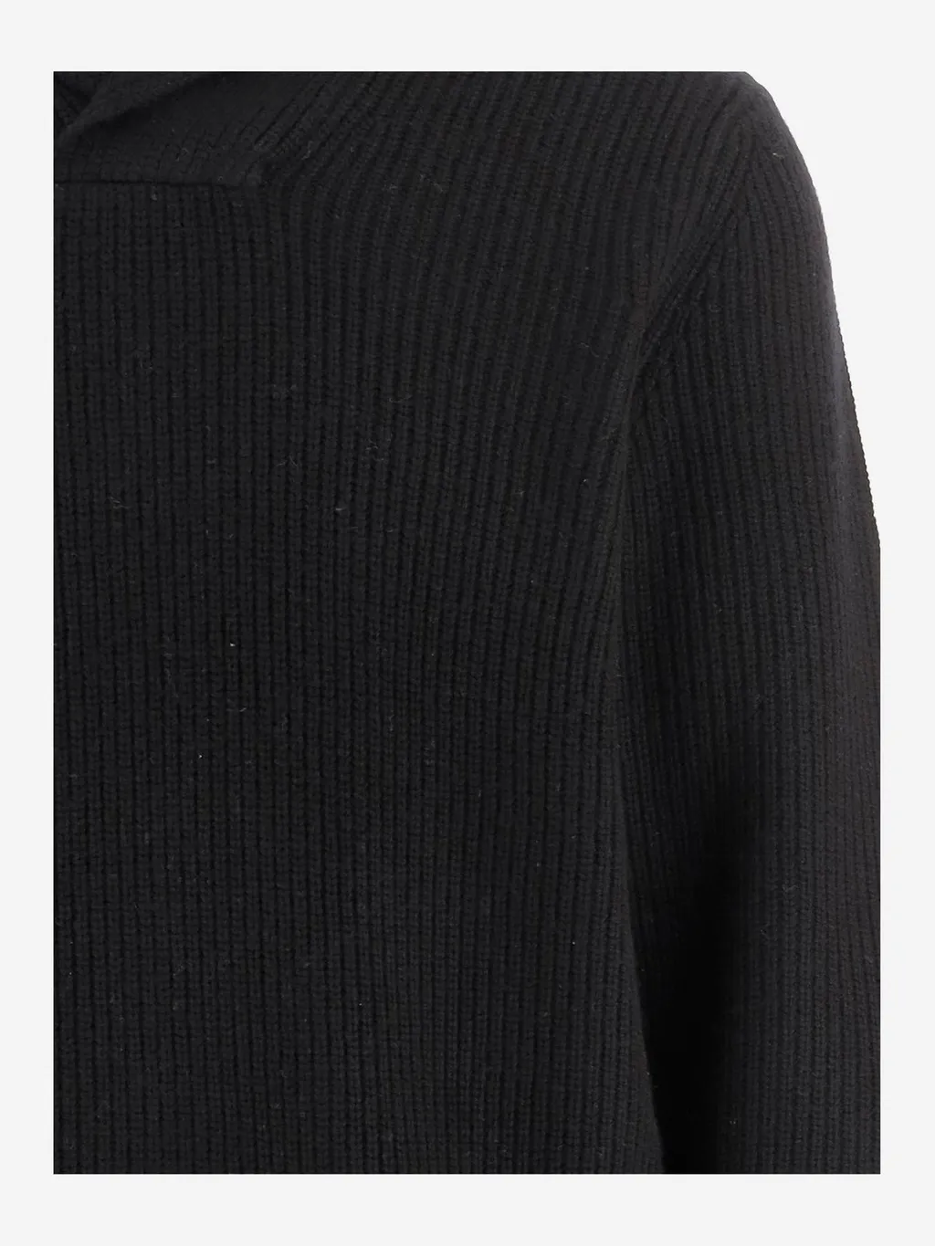 Shawl Collar Ribbed Knit Sweater