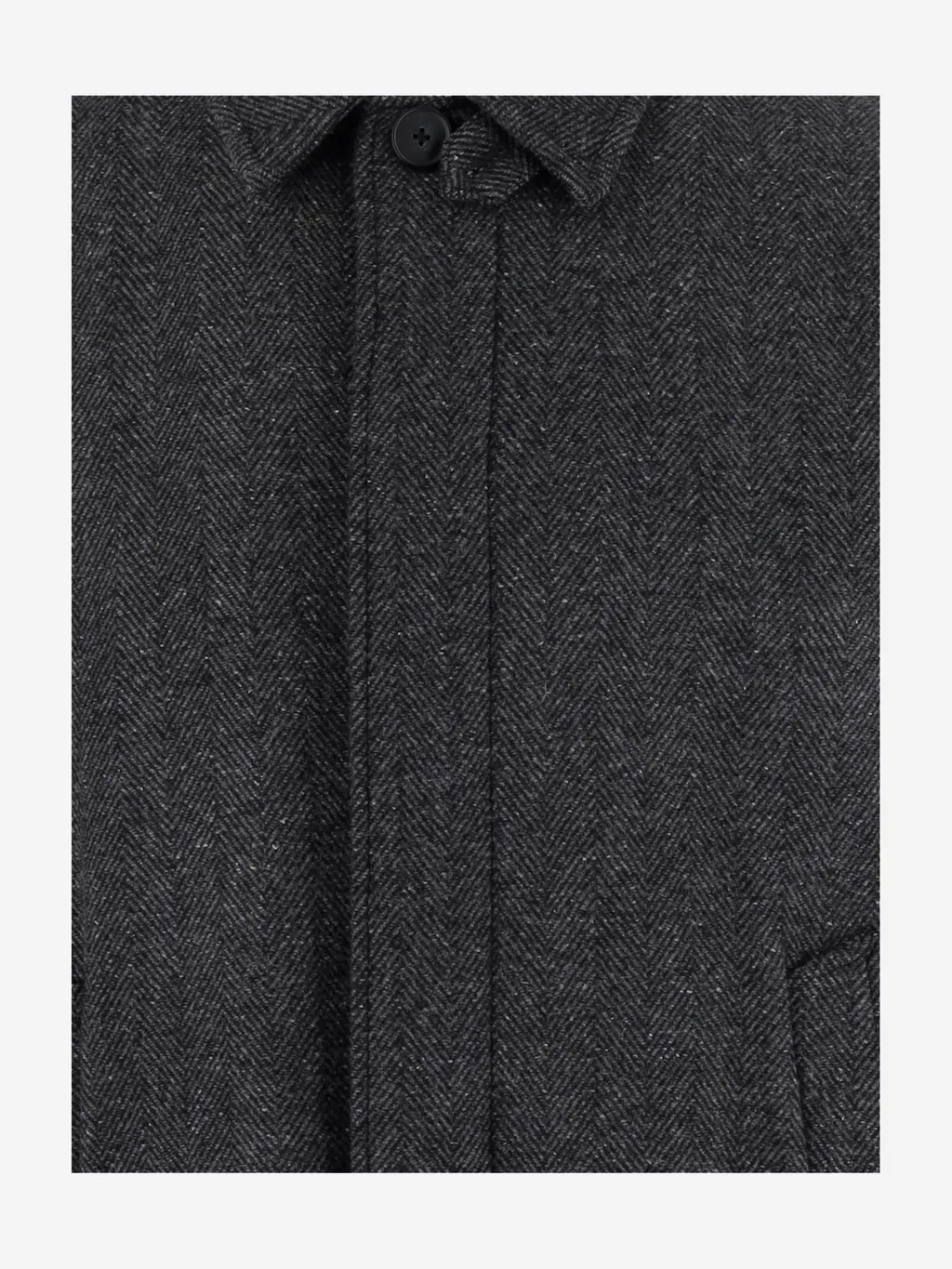 Herringbone Wool Blend Overcoat