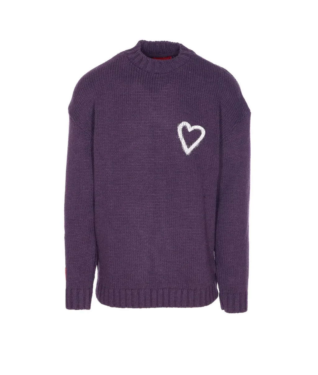 Sweater With Heart Appliqué
